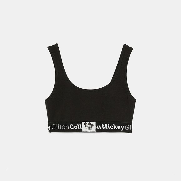 Zara Black Mickey Glitch Collection © Disney Sports Bra / Crop top - Picture 2 of 5